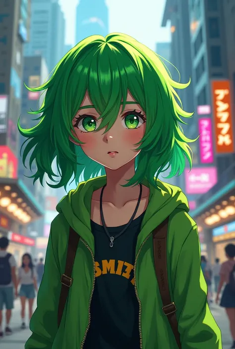 One from anime with green hair 