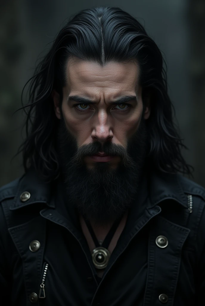 Steven "Leo", goth, male, beard, heavy metal, black hair, long hair, 