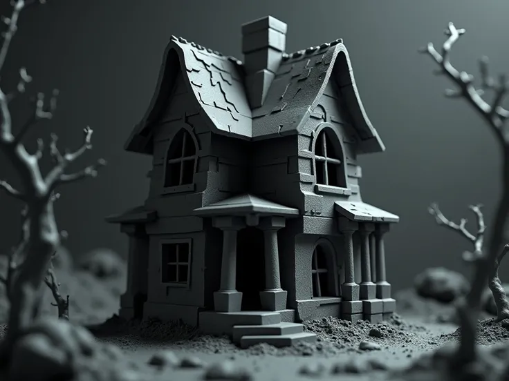 3d printed toy house, of terror