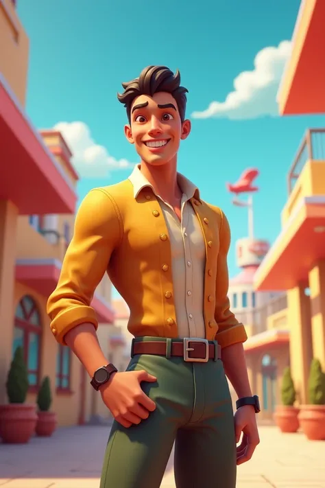 A young man , Happy and healthy reinforce in the 1950s Fortnite version 