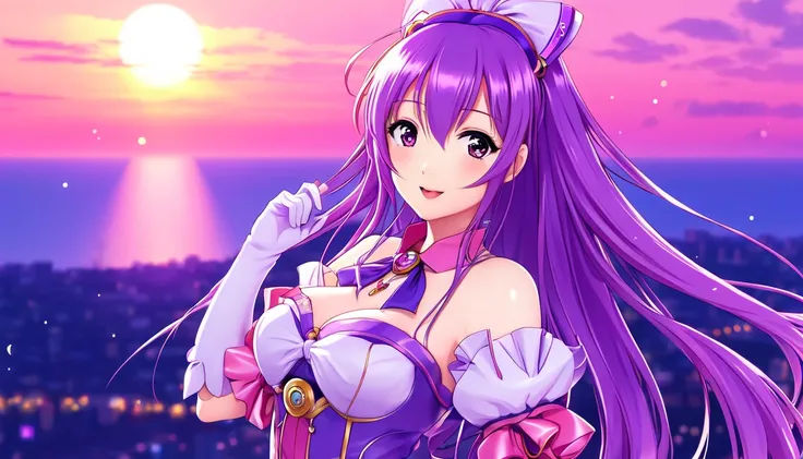 Anime girl with long purple hair and pink gloves,  anime manga robot !! Anime Girl, Fan art of Marin Kitagawa, (Anime Girl), Anime Moe Art Style, Anime Style, Anime Best Girl, Anime !!!!!!!!!!!!!!!, Zero-chan Art, Anime Girl, Cute Anime Manga Style, Anime ...