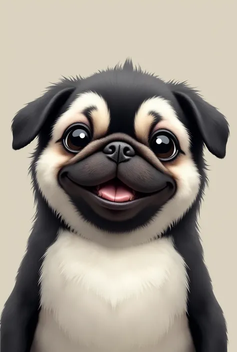 penguin　Face-only pug　cute　 best quality,  high detail, 