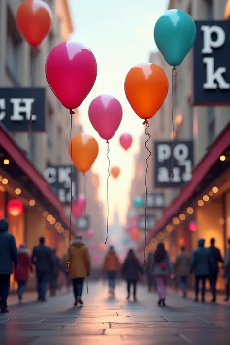 Several balloons falling written Black Friday
