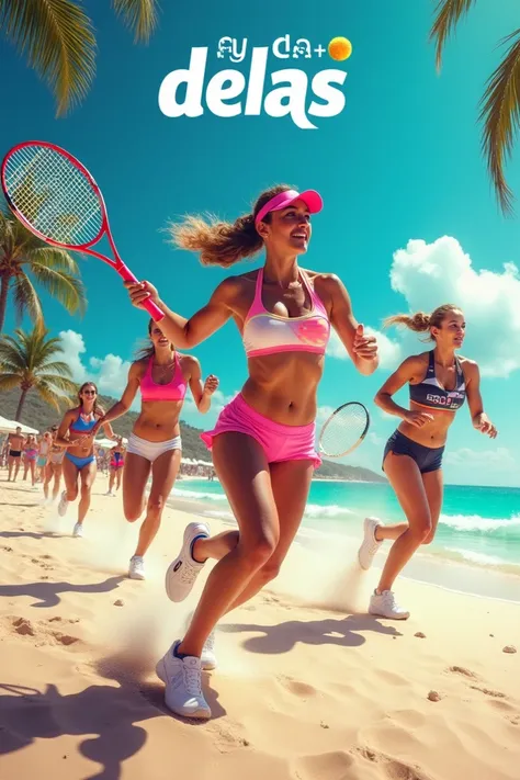 Womens regatta mockup for Beach Tennis with exact description "Play Delas"