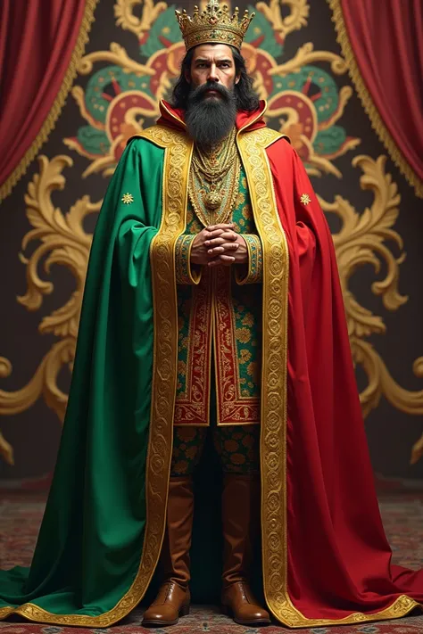 A prince with the Bolivian flag and coat of arms
