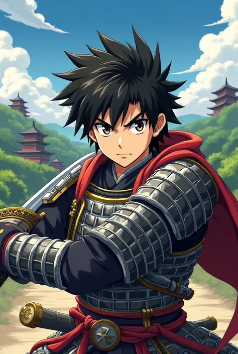 I want you to write a male high school student transformed into Sengoku Basara
No piercings
Please write in anime/manga style