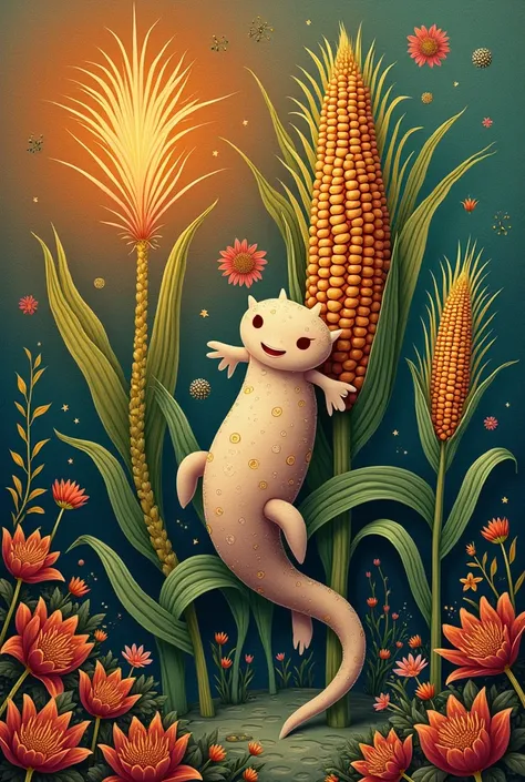  Axolotl that describes how it was transformed into corn and then into maguey, representing pre-Hispanic beliefs .