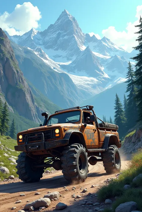 Truck in the mountains 