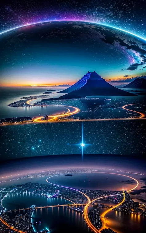 Spectacular views、 Future City、god秘的、 Vivid 、 is glittering、 magic 、 Surrealism、god々、 amazing、Little Star, beautiful scenery, Inspiring Scenery, Spectacular Scenery ,Breathtaking Scenery 