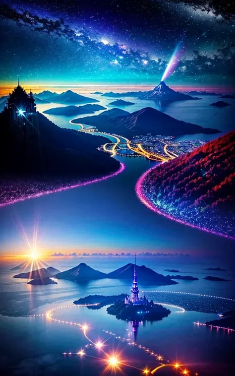 Spectacular views、 Future City、god秘的、 Vivid 、 is glittering、 magic 、 Surrealism、god々、 amazing、Little Star, beautiful scenery, Inspiring Scenery, Spectacular Scenery ,Breathtaking Scenery 