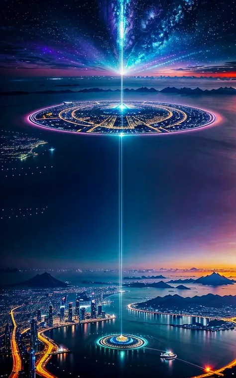 Spectacular views、 Future City、god秘的、 Vivid 、 is glittering、 magic 、 Surrealism、god々、 amazing、Little Star, beautiful scenery, Inspiring Scenery, Spectacular Scenery ,Breathtaking Scenery 