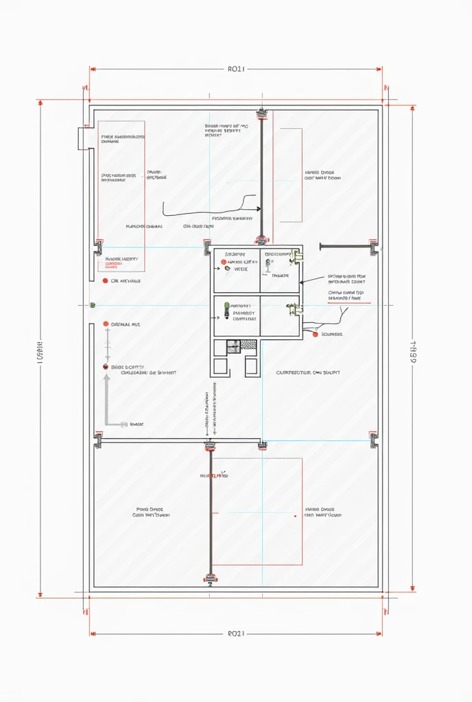 53mx40m fire protection systems layout archival storage 2d sprinkler autocad layout