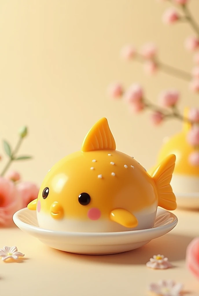 Animal-shaped cod honey mochi