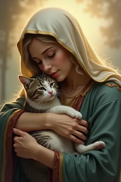 The cat in the arms of the Virgin Mary