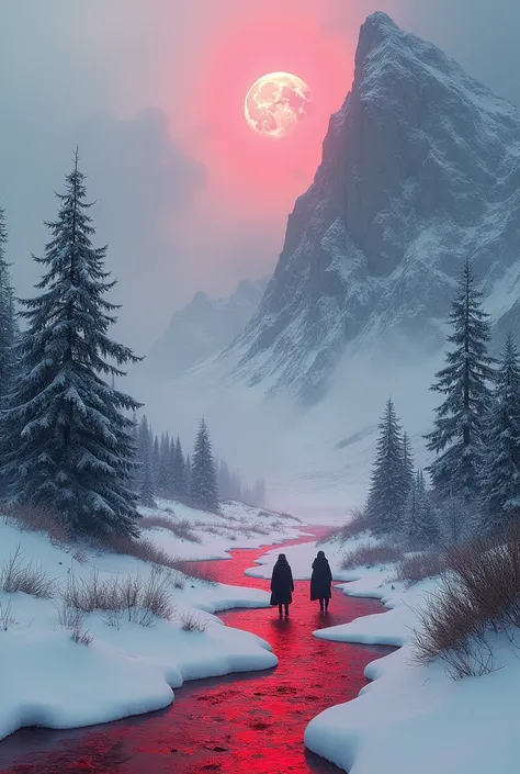 A region where it snows black and red snow