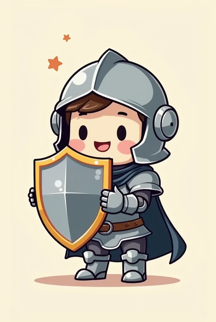 Create a logo, of a knight ,  looking like a guardian ,  is to be used as a bots profile picture, But do it like a Chibi model