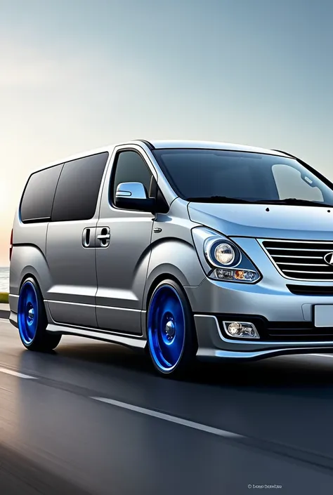 Hyundai h100 Grand starex silver 2014 with blue rim