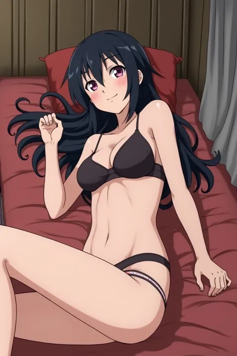 Photo of Hinata from the anime Naruto lying in a house wearing panties and bras 