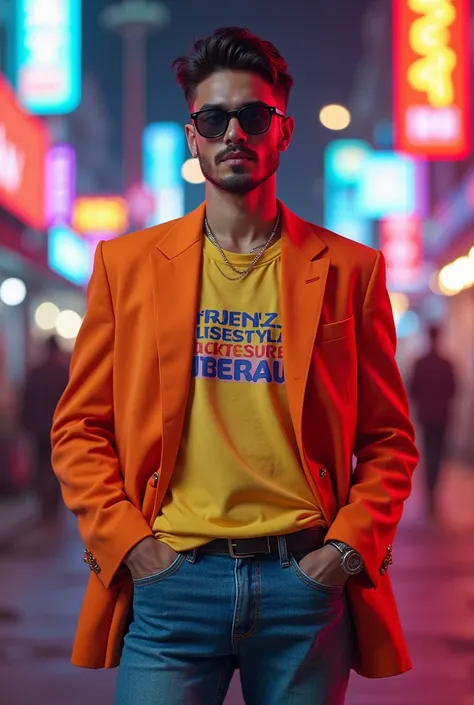 30-year-old man dressed in the fashion of the 1980s 