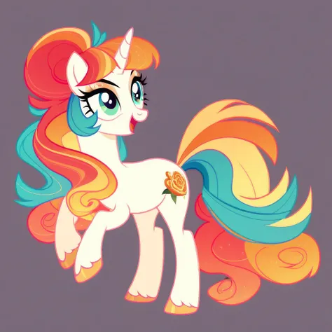 score_9, score_8_up, score_7_up, score_6_up, score_5_up, score_4_up, show accurate, full body, simple background, feral pony, female pony, adorable appearance, original character, unicorn