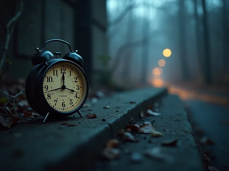 quality and realistic photo that symbolizes that time is ephemeral with a night clock