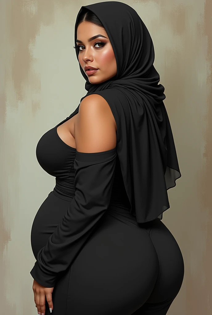 Hot and curvy wih big ass islamic girl masterpiece super detailed 