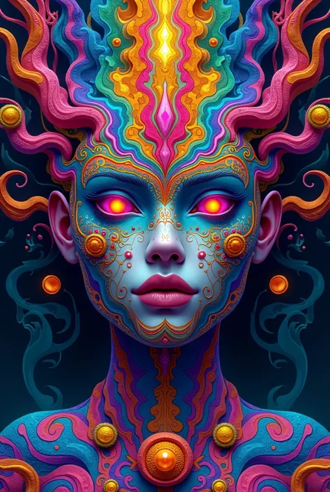 dmt colors, psytrance, tribal psychedelic, intricate psychedelic patterns, psytrance artwork, dmt art, intricate fractal armor, ayahuasca, multicolored  art, the ayahuasca spirit, fractal skin, psychadellic colors