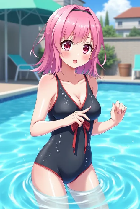 MITSURI KANROJI

SWIMMING POOL,

SCHOOL SWIMSUIT, SOAKED ALL OVER,