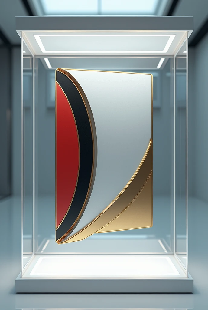 Certificate blank in glass futuristic 3D silver gold black red