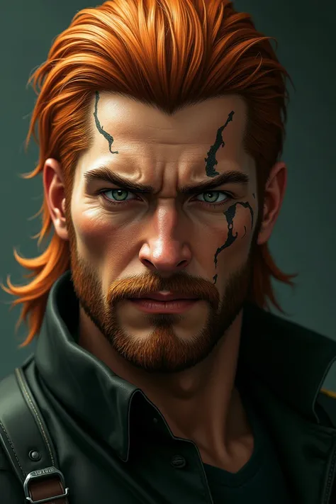 Picture of ginger male with mustache and mullet in the mgs cover art style