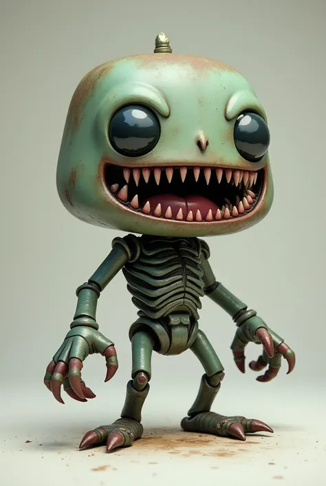 Still following the funko pop ,  doll style Transform an old key into a monster with the key as the backbone and the hole as the mouth. 