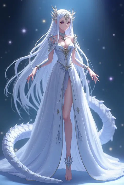 帝姒的 tall，About 1.9 meters，Noble and majestic， giving people a sense of inviolability。 She often wears a long dress shining with stars， occasionally revealing a pale dragon tail under her skirt，Symbolizing her dragon identity。

Face and facial features：Her ...