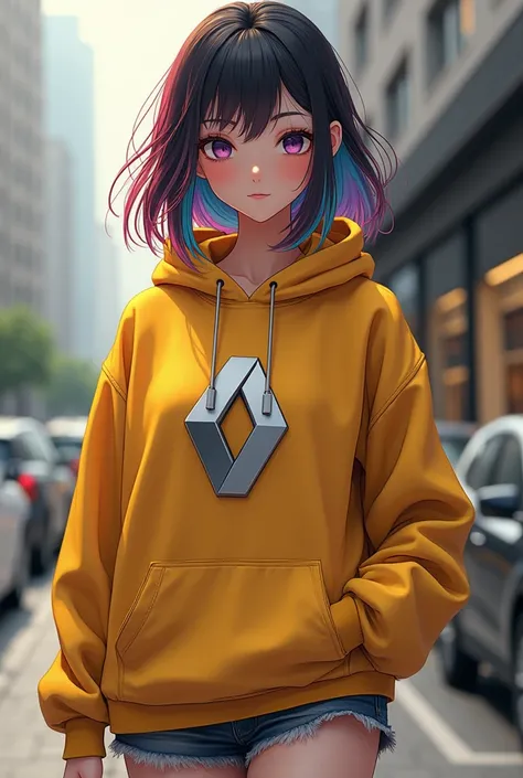  Realistic female anime character wearing clothes with the Renault logo