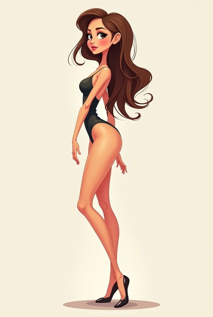 skinny beautiful woman, 2d, cartoon
