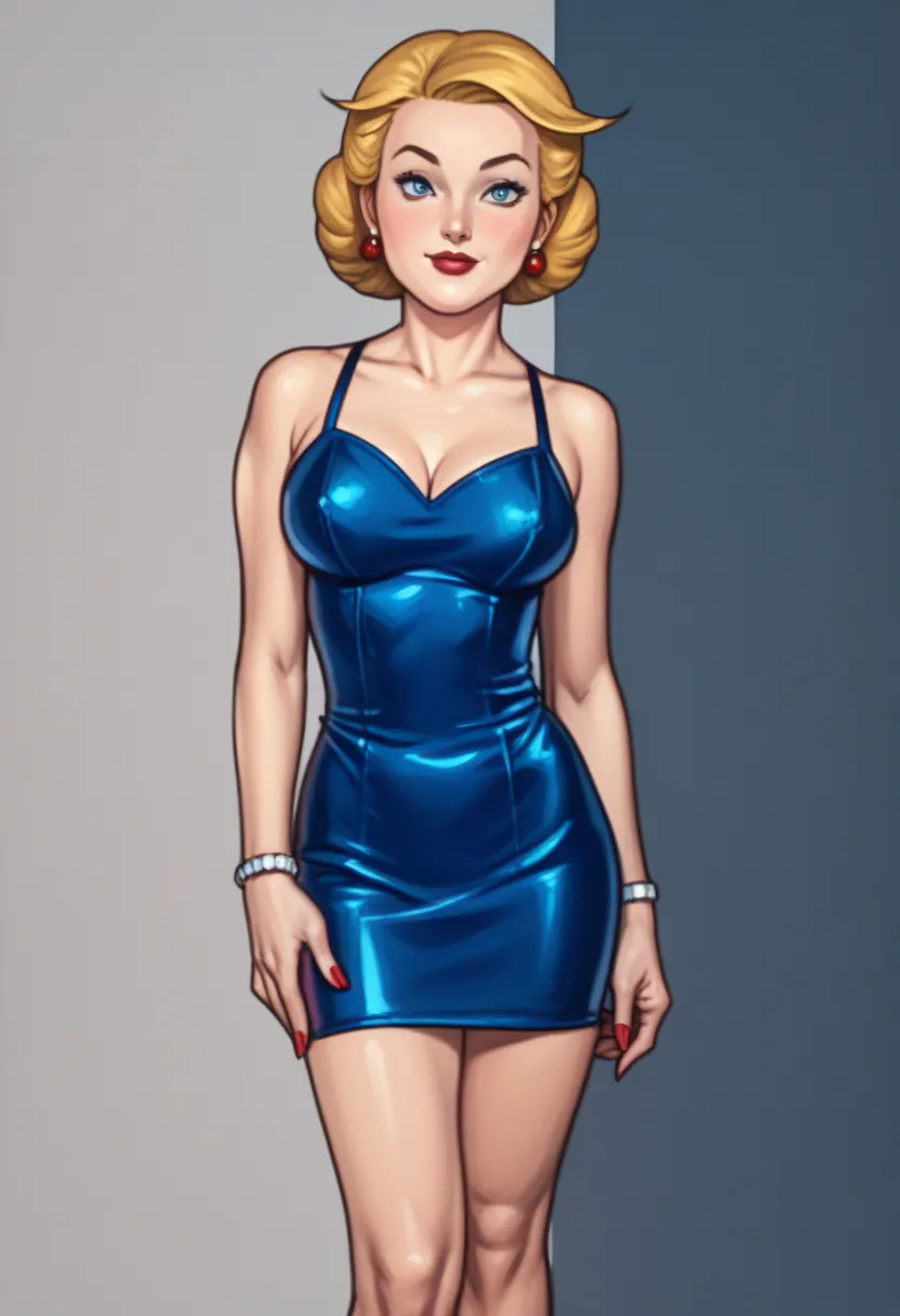 alice mitchell gorgeous woman, short dress, vintage pin up