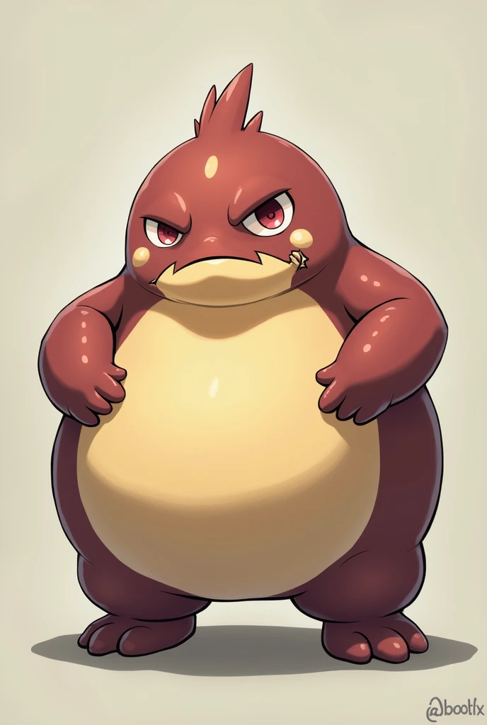  A fat pokemon cute mean pissed off who has a chest,  This chest is screaming breasts , Boobs screaming 