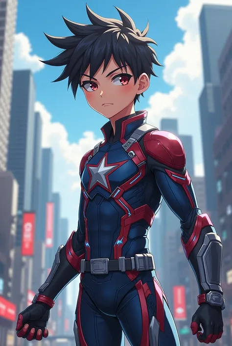 Create a anime character for a movie boy and avengers