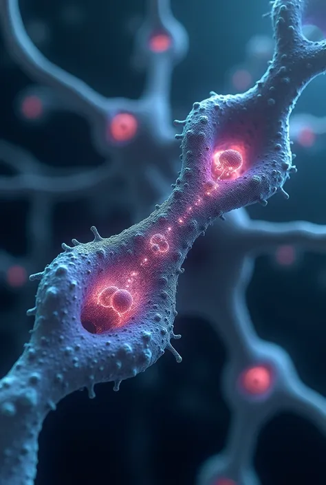 synapse representing serotonin and dopaminergic irregulation in the synaptic space 