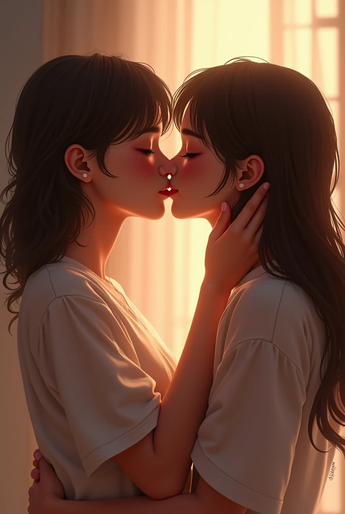 Girls  kiss
