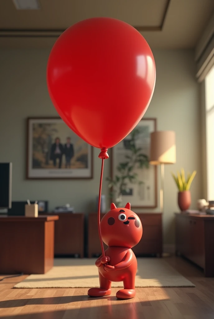 I want a fun red balloon to make a business deal with the light from the cartoon “elementary”