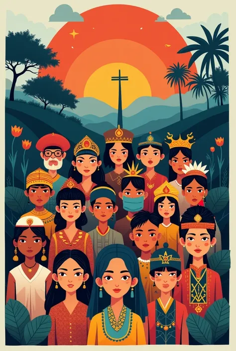 make me a poster about diversity in indonesia with a rigid canva design