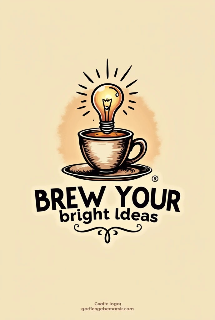 Amazing,unique, impressive logo for cafe shop name"Brew your bright ideas"