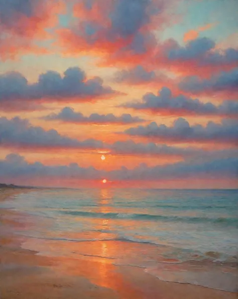 a serene beach at sunset, dramatic colorful sky, vibrant pastel sunset, colorful glowing sky, heavenly colorful sunset, vibrant shimmering colors, heavenly glow, gorgeous sunrise colors, most beautiful sunset, calming vivid colors, pastel colored sunrise, ...