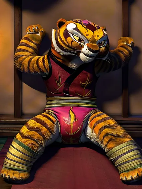 Master Tigress, Kung Fu Panda, DreamWorks Animated, Diaper, Lying in Bed 