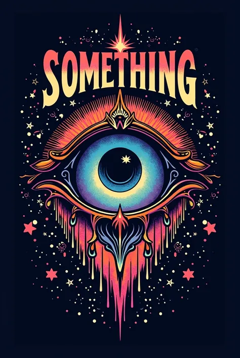 Logo of a rock band named called "something in the sky" based in California with an eye in the background