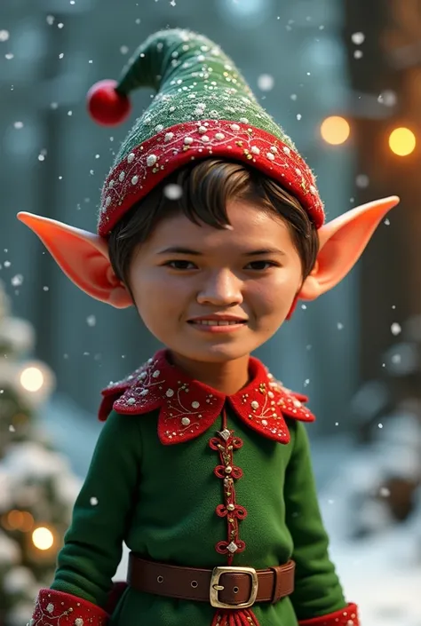 make this girl a christmas elf without removing its facial features