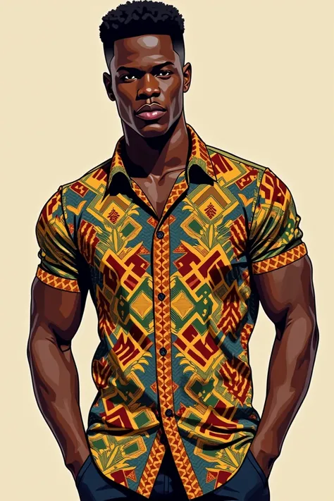 Image vectorielle dun homme africain avec un chemise 