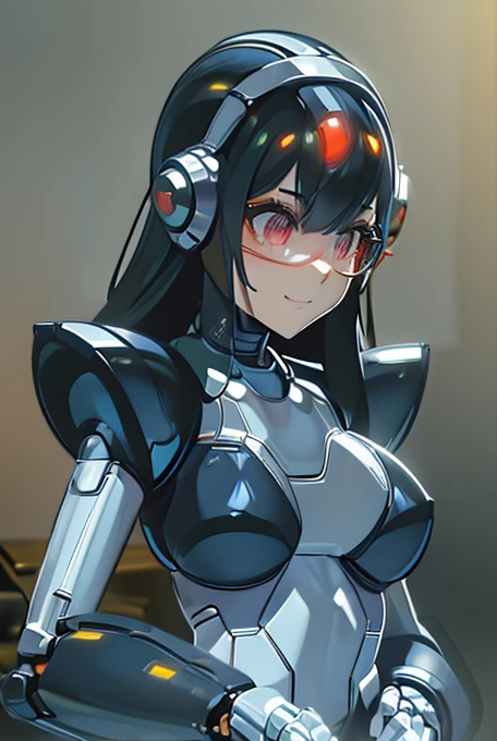 (masterpiece),(Highest quality),(Super detailed),(Best illustrations),(Best Shadow),(Absurd),(Detailed Background),(so beautiful), 16K, 8K, 4K,(Best Shadow),robotization,woman ,big bust,Robot Joint ,Metal skin,Black robot Suit,long hair,a black robot suit ...