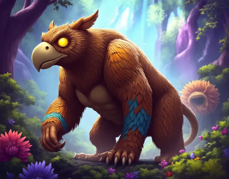 Owlbear, colorful 