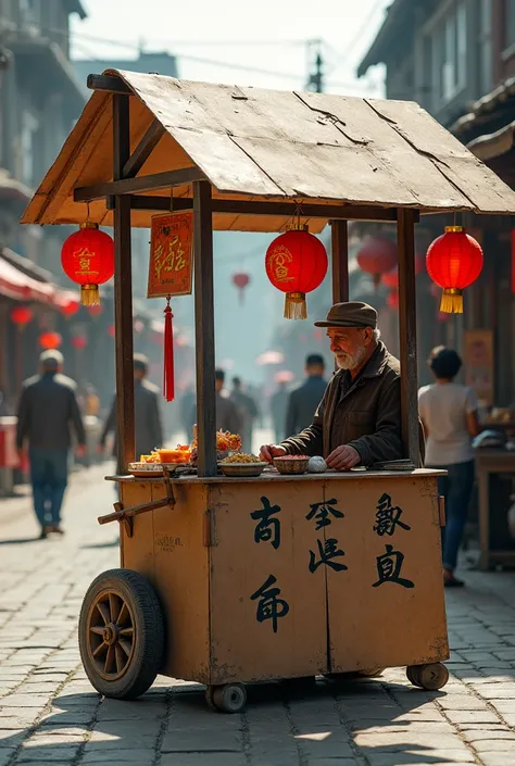 chinese stall made from roof cardboard 